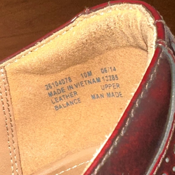 Clark’s Women’s Burgundy Genuine Leather Oxford Block Heels size 10 - Picture 6 of 8